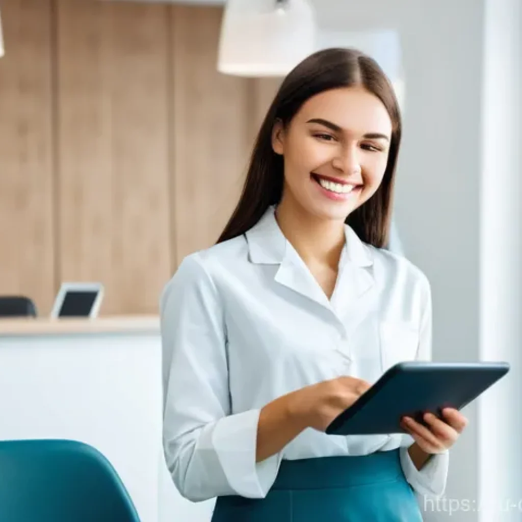 치과위생사 환자 만족도 조사 방법 - **Prompt 1: A Content Patient Giving Positive Feedback in a Modern Dental Clinic**
"A young adul...